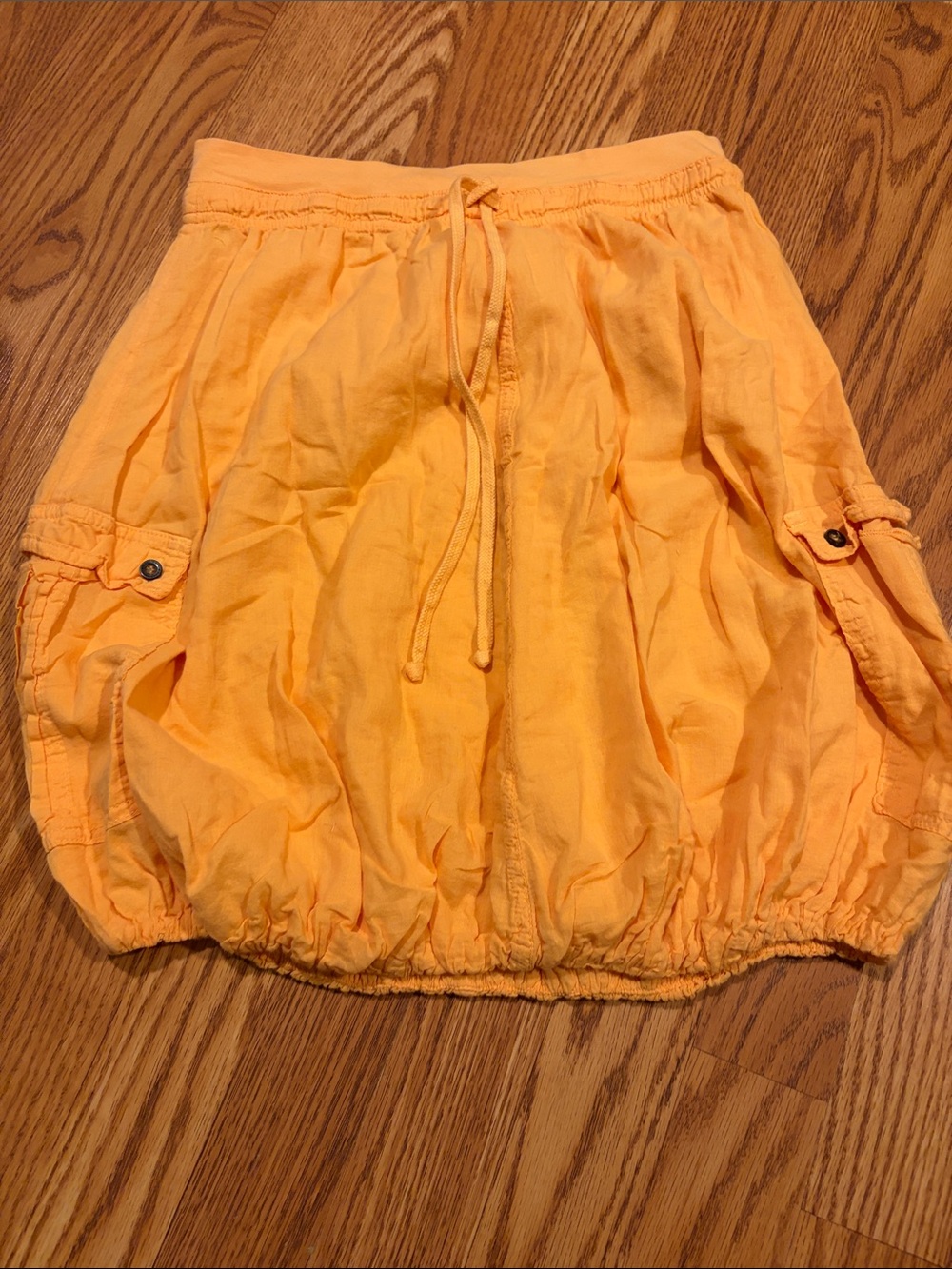 Women’s Peach Cargo Bubble skirt with Drawstring Waist